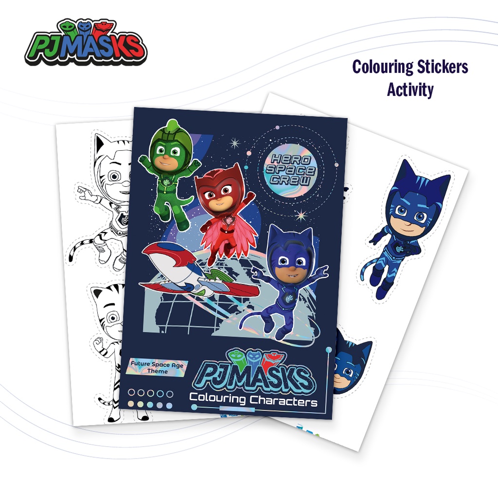 PJ Masks Colouring Activity – Digital Printable Colouring Stickers ...