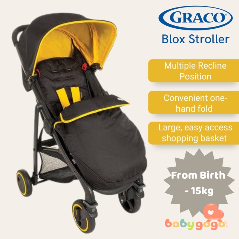 Graco Blox Stroller Black Yellow Shopee Singapore