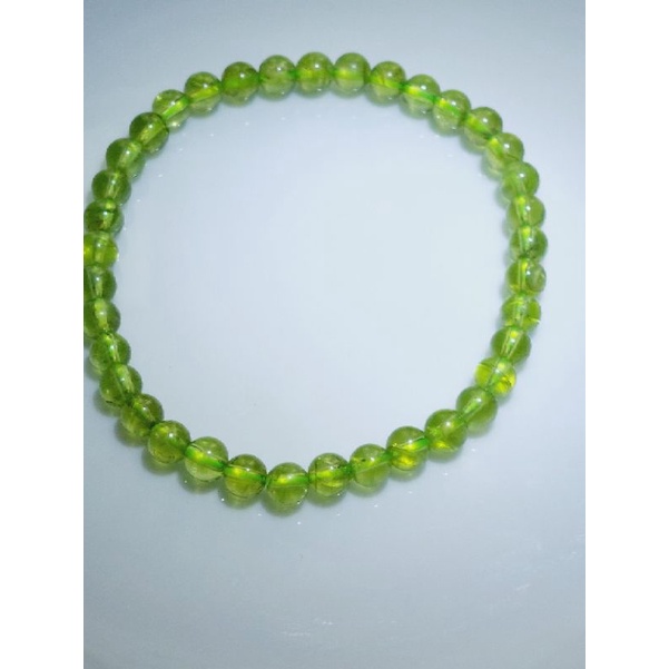 #B90 100% Natural Rare Translucent Peridot Bracelet 5mm | Shopee Singapore