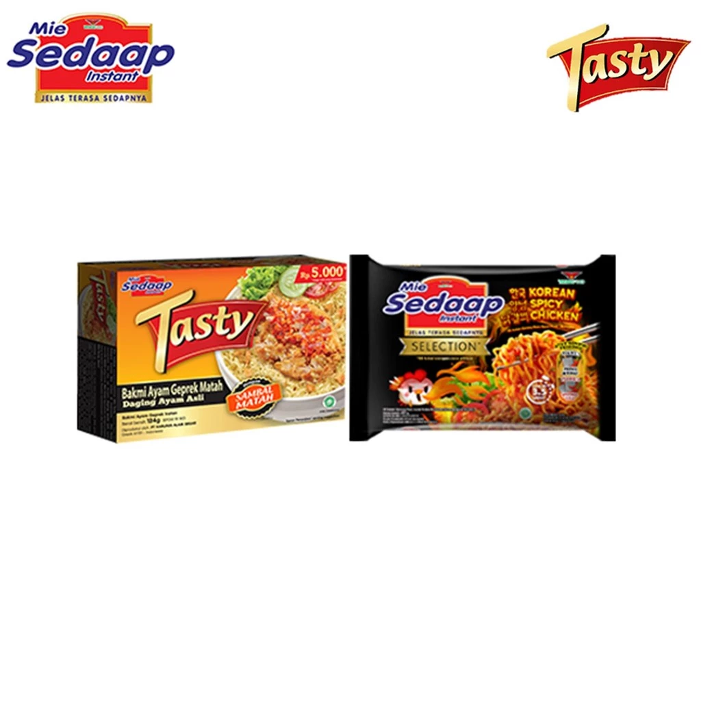 Sedaap Tasty Ayam Geprek 124 gr + Mie Sedaap Cup Korean Spicy Chicken - Gambar 3
