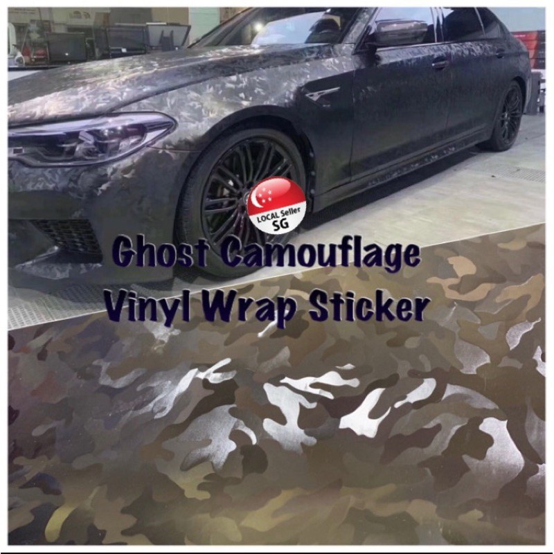 ghost camo /shadow Black forged vinyl wrap sticker - adhesive ...