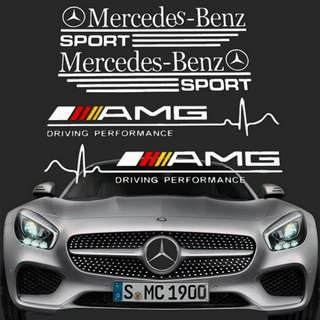 2Pcs Mercedes-Benz AMG Metal Blade Fender Emblems Side Sticker Letters