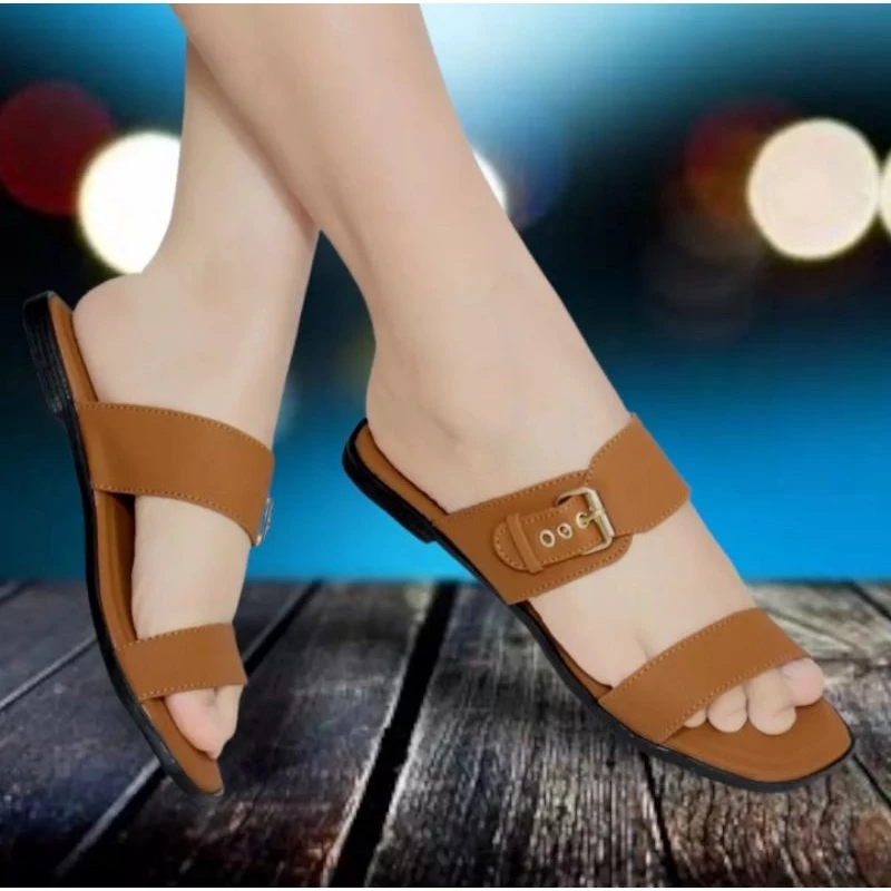 sandal wanita motip B2 gesper / sandal flat terbaru / sandal wanita terkini
