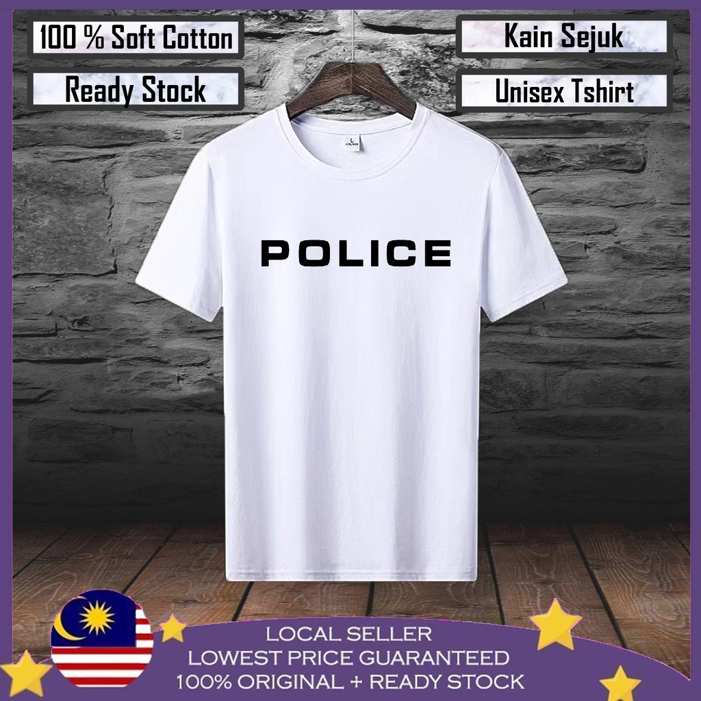 POLICE FASHION T-SHIRT BAJU LELAKI MENS CLOTHING UNISEX 100