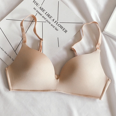 Summer Light and Small Chest Gathered Girl Comfort Simple Bra Women Bra ...