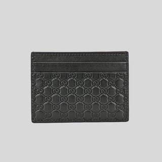 GUCCI Microguccissima Monogram Leather Card Case Black 262837