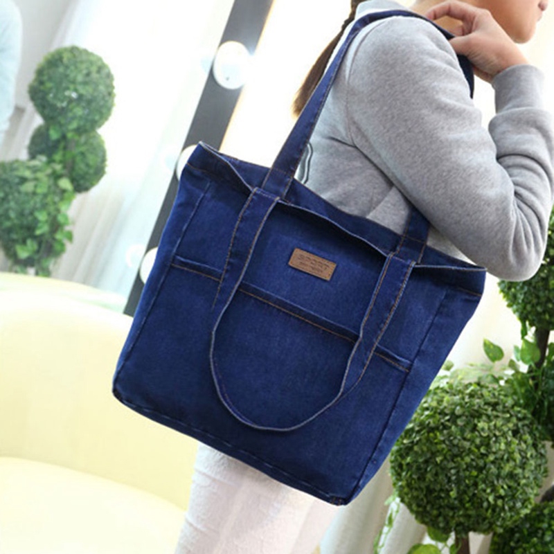 Women Denim Canvas bags Fashion Shoulder Bag Student Jean Canvas Bags