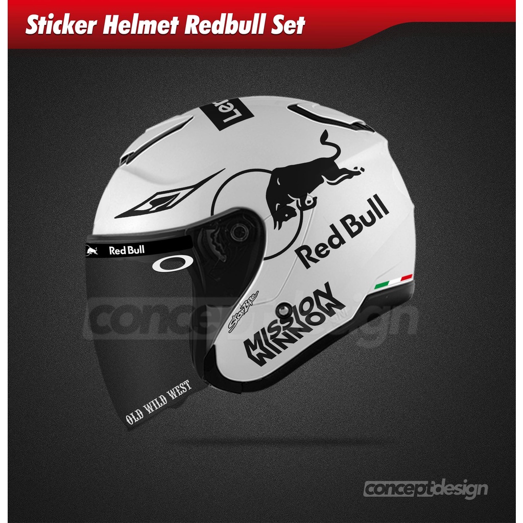 Redbull shoei Helmet Sticker red bull cutting Sticker full set