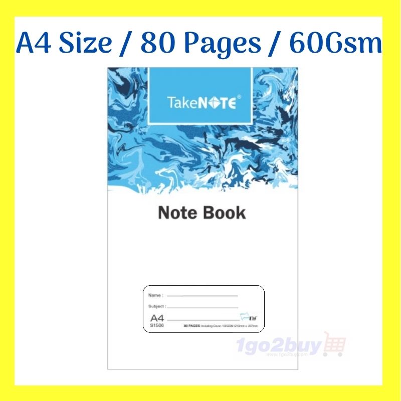 Uni Paper Take Note A4 Exercise Book 60Gsm 80Pages ( S1506 ) | Shopee ...