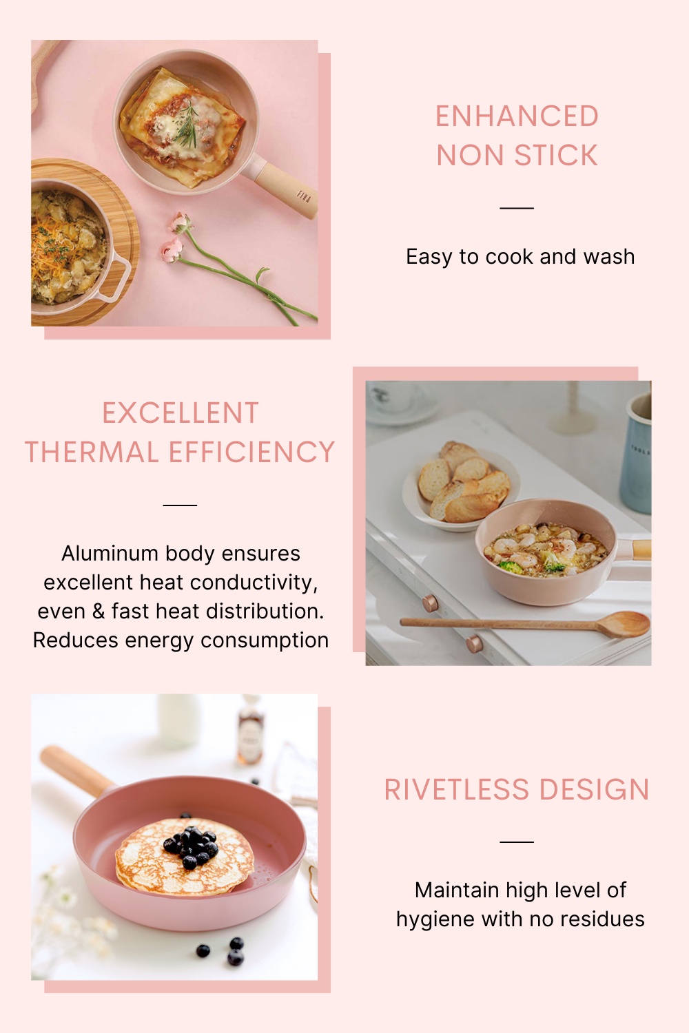 NEOFLAM Fika Pink Frypan 24cm / 28cm │ NonStick Xtrema Ceramic