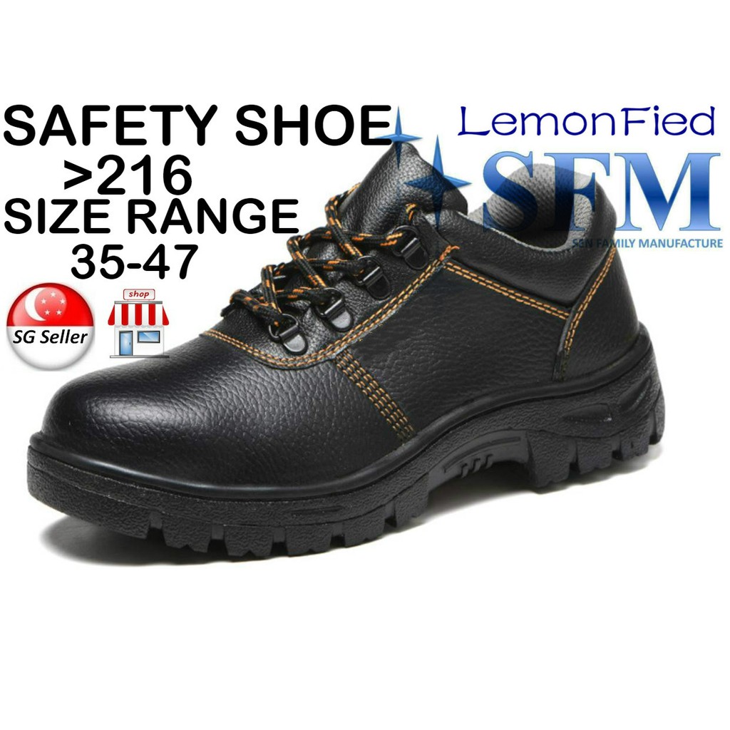 Safety Shoe 212 216 Black Steel Toe Midsole Lace Rubber ANTI Slip SG  Retailer Indoor Outdoor Store Delivery Sites Light