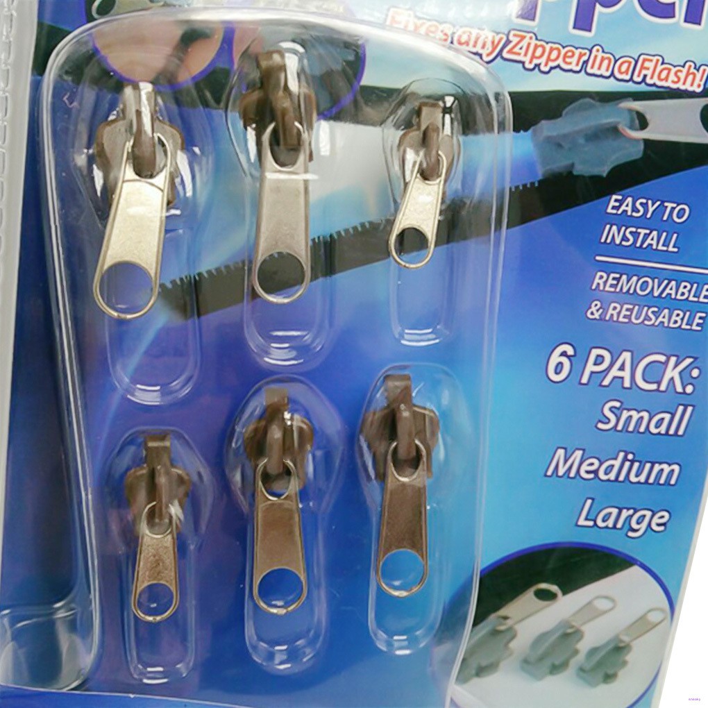 6Pcs Universal Instant Fix Zipper Repair Kit Replacement Zip