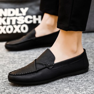 Large size 48 four-season British style men's shoes one foot loafers Korean  version beanie shoes men's casual leather shoes men