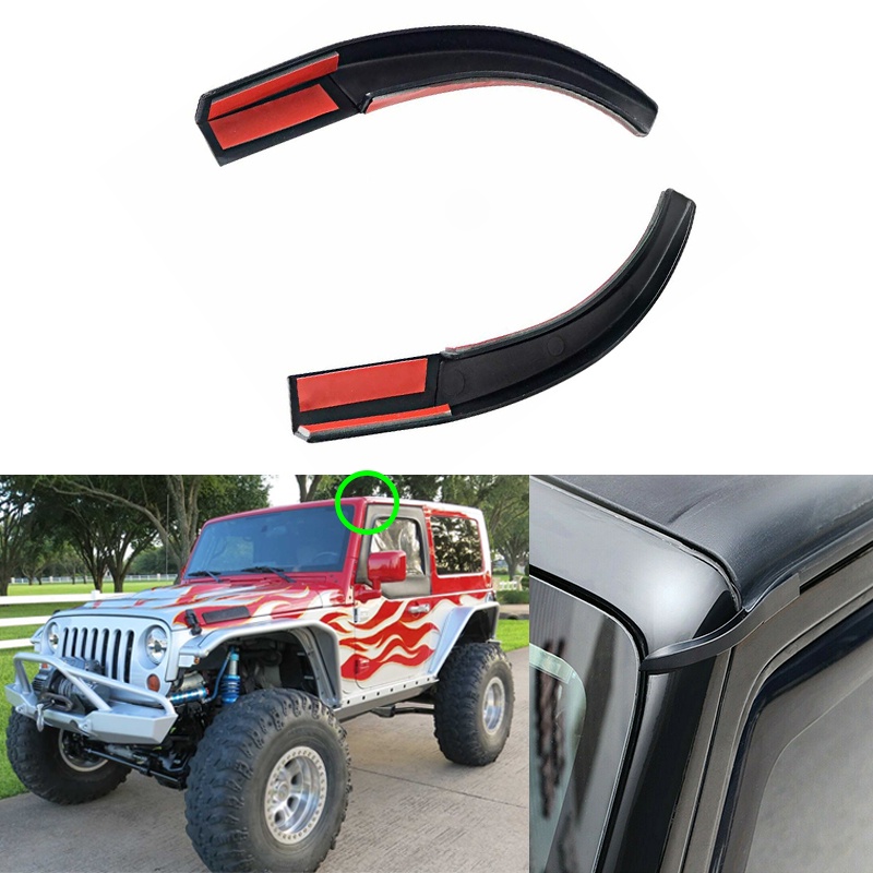 POSSBAY Car Roof Black Water Rain Diverter Guard Slot Gutter Extension