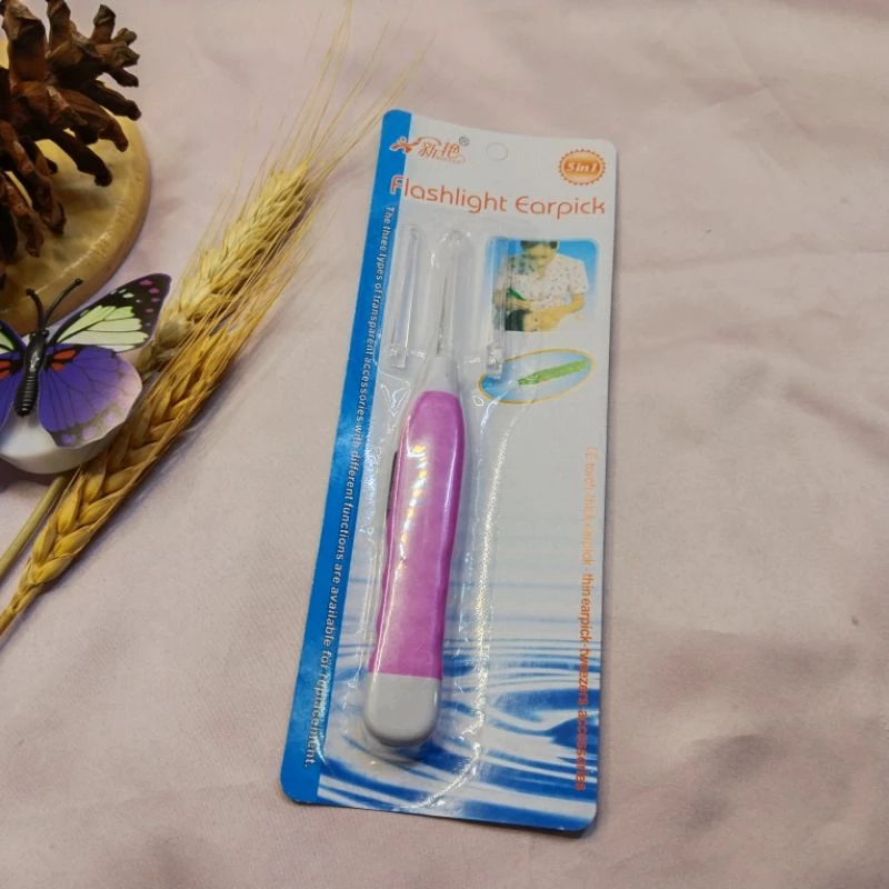 6pcs Korek Kuping Lampu LED Earpick Anak Alat Pembersih Telinga Nyala Senter - Gambar 2