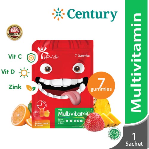 Youvit Multivitamin Anak 1 Sachet isi 7 Gummy / Vitamin Anak / Multivitamin