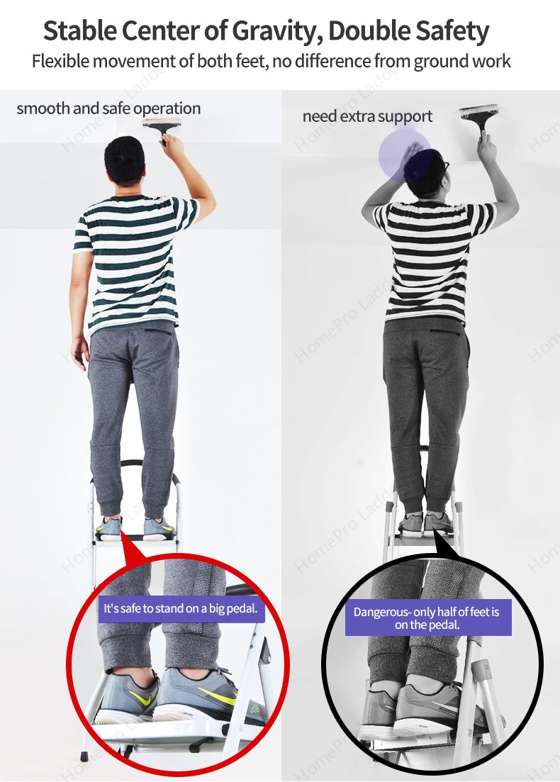 【No Return due to Too Heavy, Thanks!】HomePro Thickened Ladder ...
