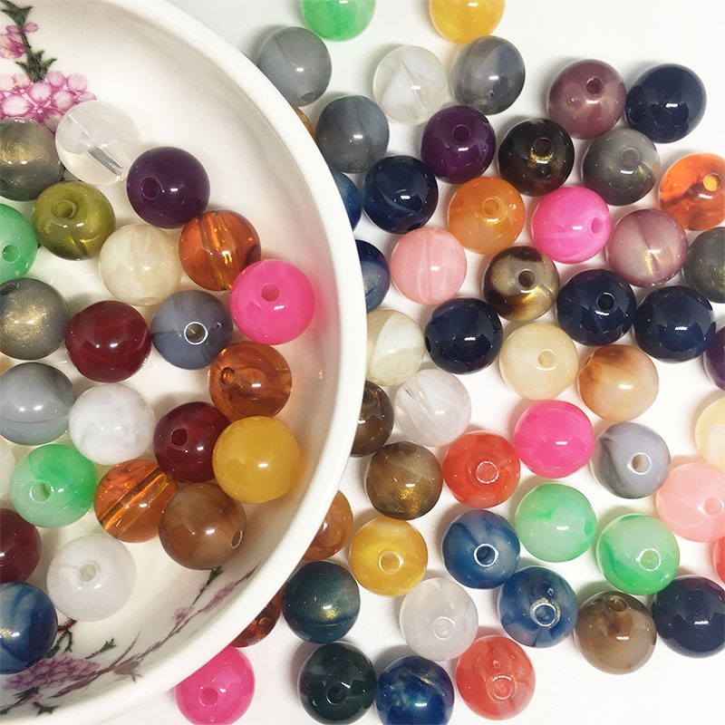 50pcs/lot 8mm Velvet Acrylic Beads Loose Spacer Round Beads for Handmade  Jewelry Making Necklace Bracelet DIY Accessories