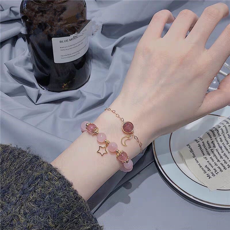 Women's Fashion S925 Silver Bear Bracelet with Strawberry Crystal Abacus  Design in 2023