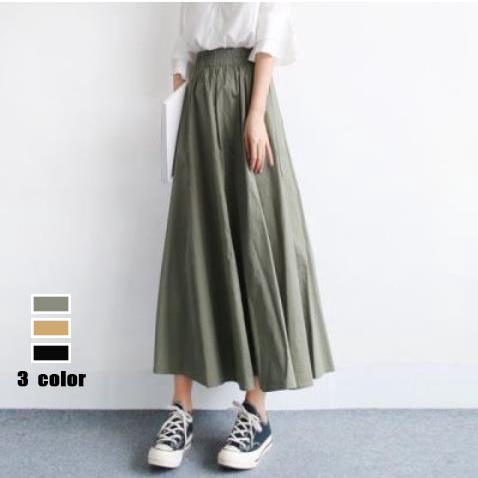 Buy Green Linen Skirt, Maxi Cotton Linen Skirt, Elastic Waist