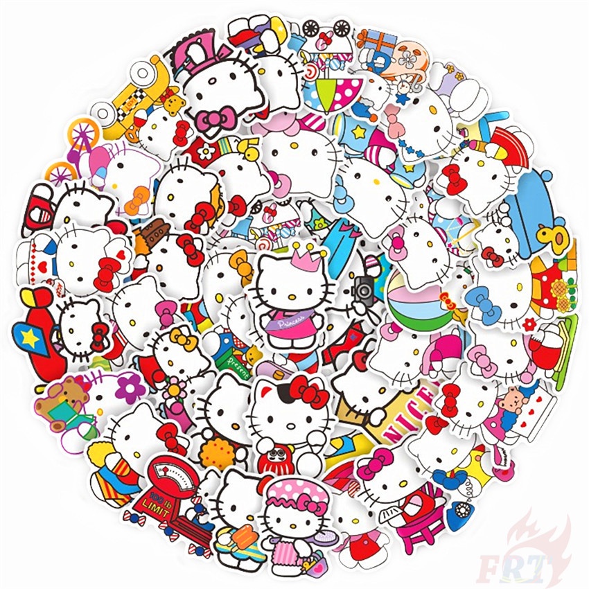 50Pcs/Set Hello Kitty Series 03 Stickers Sanrio Cartoon DIY Fashion ...