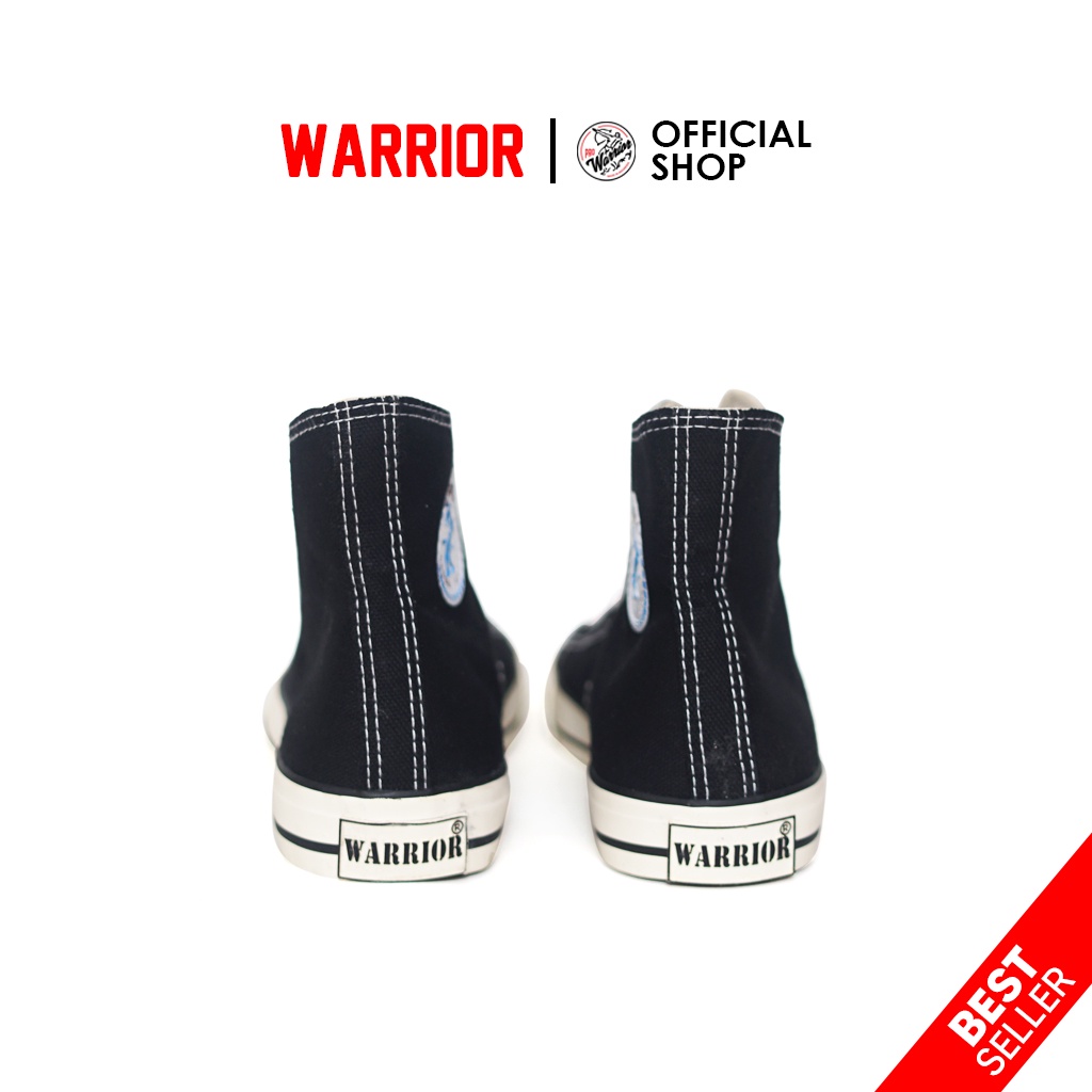 Sepatu Sekolah Warrior Sparta Hitam Putih HC - Sepatu Sekolah Warrior Original - Gambar 4