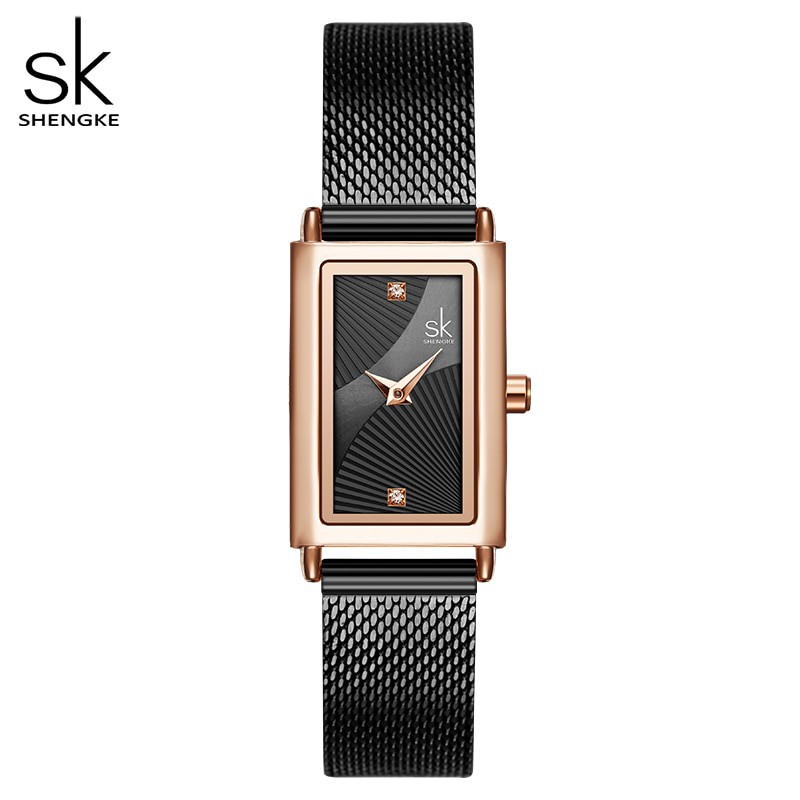 Shengke Women Watches Fashion Geneva Designer Ladies Watch Luxury Brand  Rectangle Quartz Wrist Luxury Ladies Watch SK
