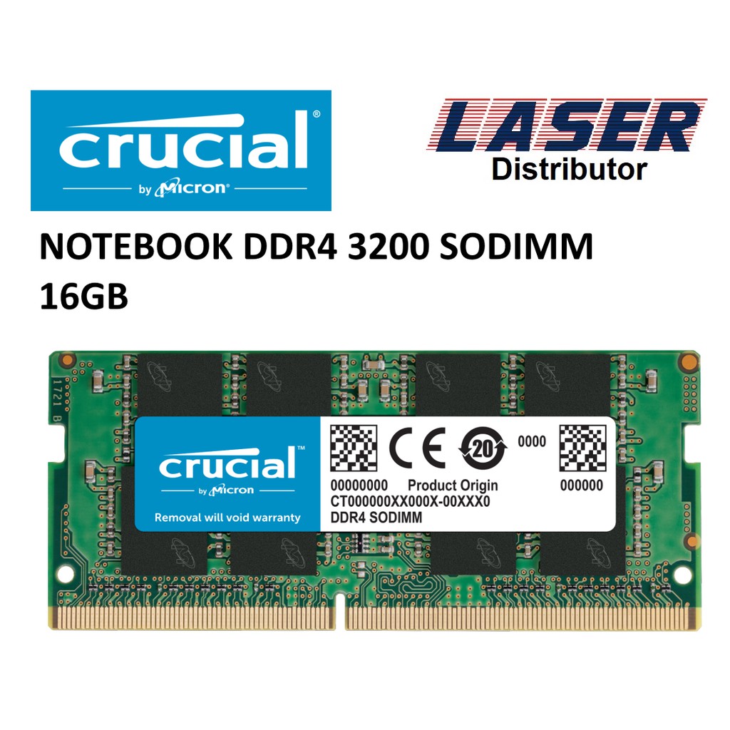 Crucial 16GB DDR4-3200 Notebook Sodimm Memory