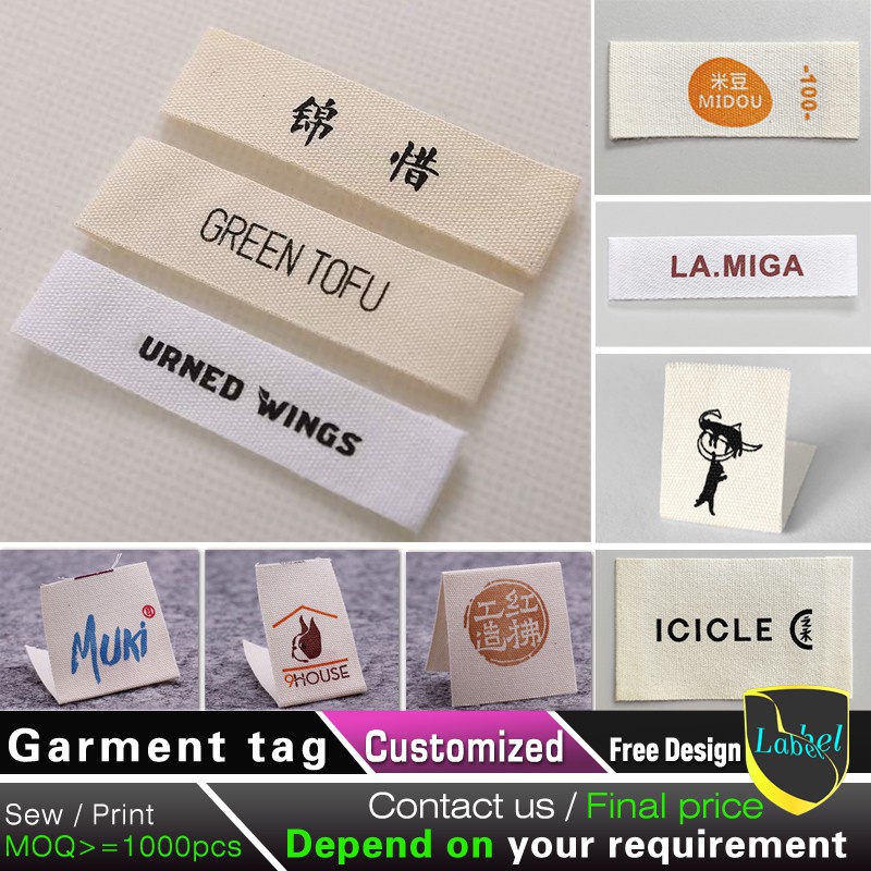 cotton care label personalized woven label clothing tag customize ...