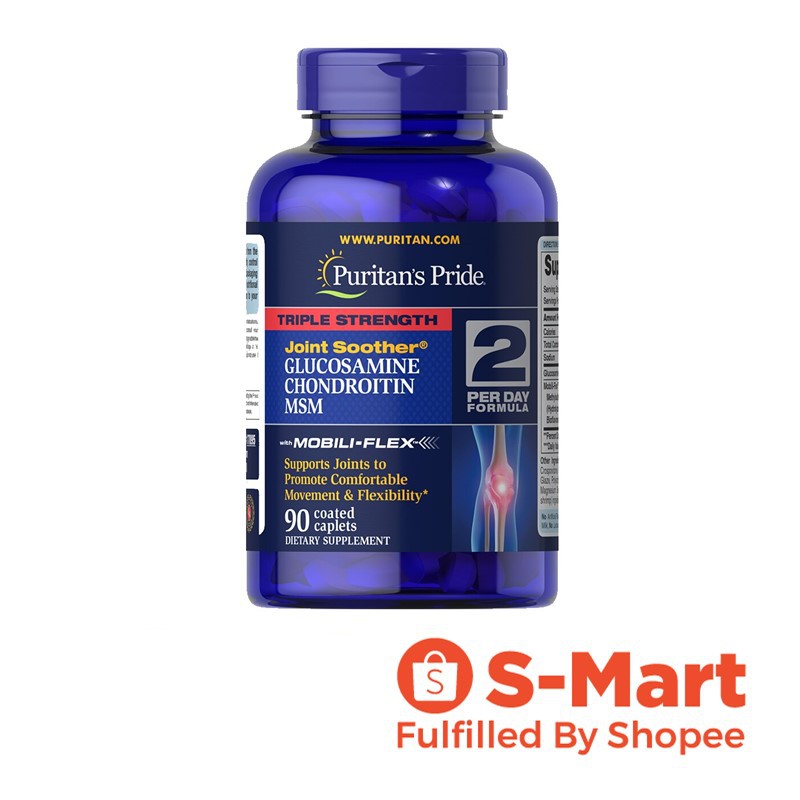 Puritan's Pride Triple Strength Glucosamine, Chondroitin & MSM Joint Soother , 90 Caplets