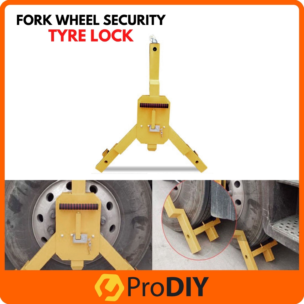3 Fork Wheel Security Tyre Lock Clamp Car Truck Lorry ATV RV Anti-Theft ...