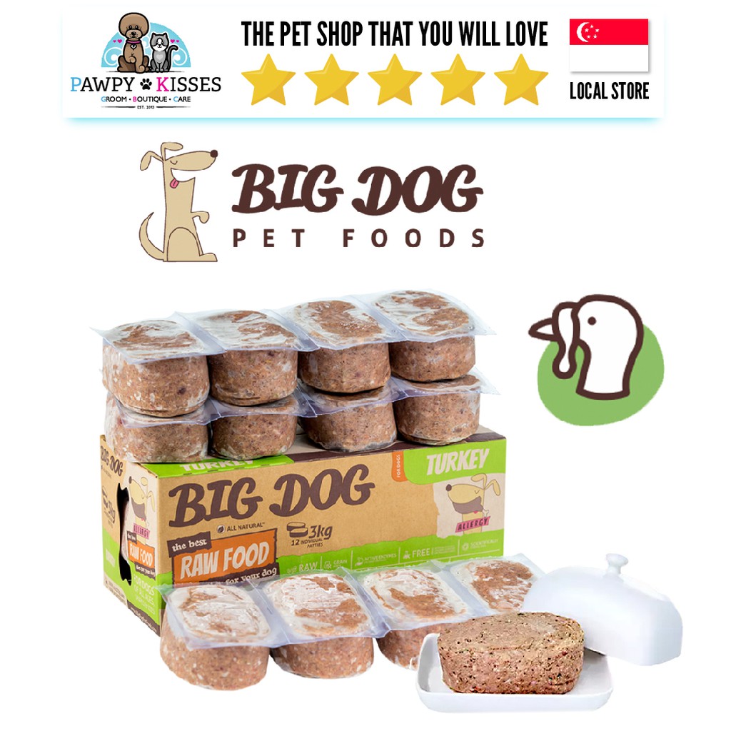 Big Dog BARF Turkey Frozen Raw Dog Food 3kg Shopee Singapore