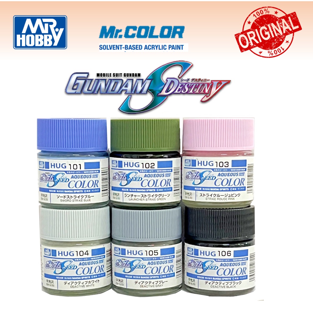 Mr Hobby Mr Color Gundam Color HUG 101- 106 Aqueous Color Gundam Seed ...