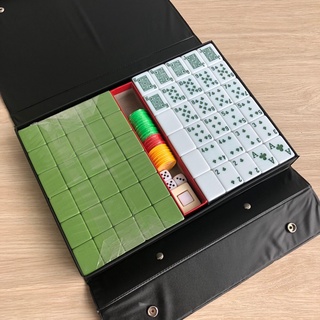 40mm Mahjong set Table Game High Quality Mahjong Games Malaysia Singapore  Jade-Colored Outdoor Portable Travel Mahjong