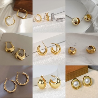 Gold round hot sale ball earrings