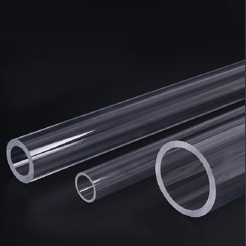 Acrylic clear perspex tube industry lab orgnic glass 2pcs length