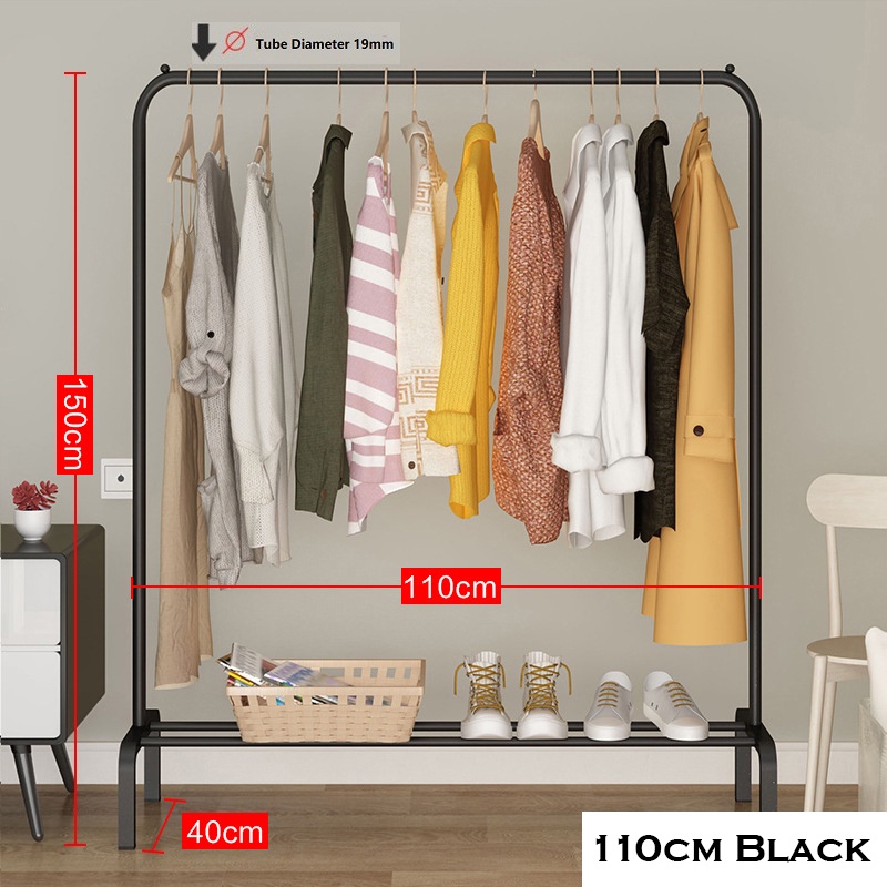 (SG STOCK) Sturdy Steel Pipe Clothes Rack Drying/ Clothing Stand / Coat ...