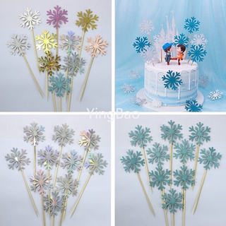 Edible snowflakes for cake decorating 50pcs Edible Snowflakes Cake Decor  Cupcake Toppers Winter Christmas Party Cake Decor 