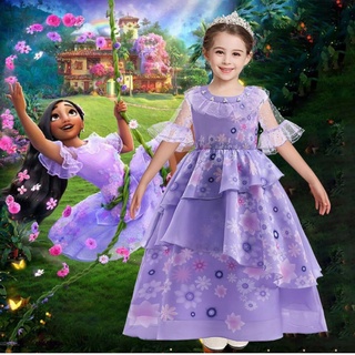 Encanto Isabella Dress Cosplay Costume Children Mirabel Princess