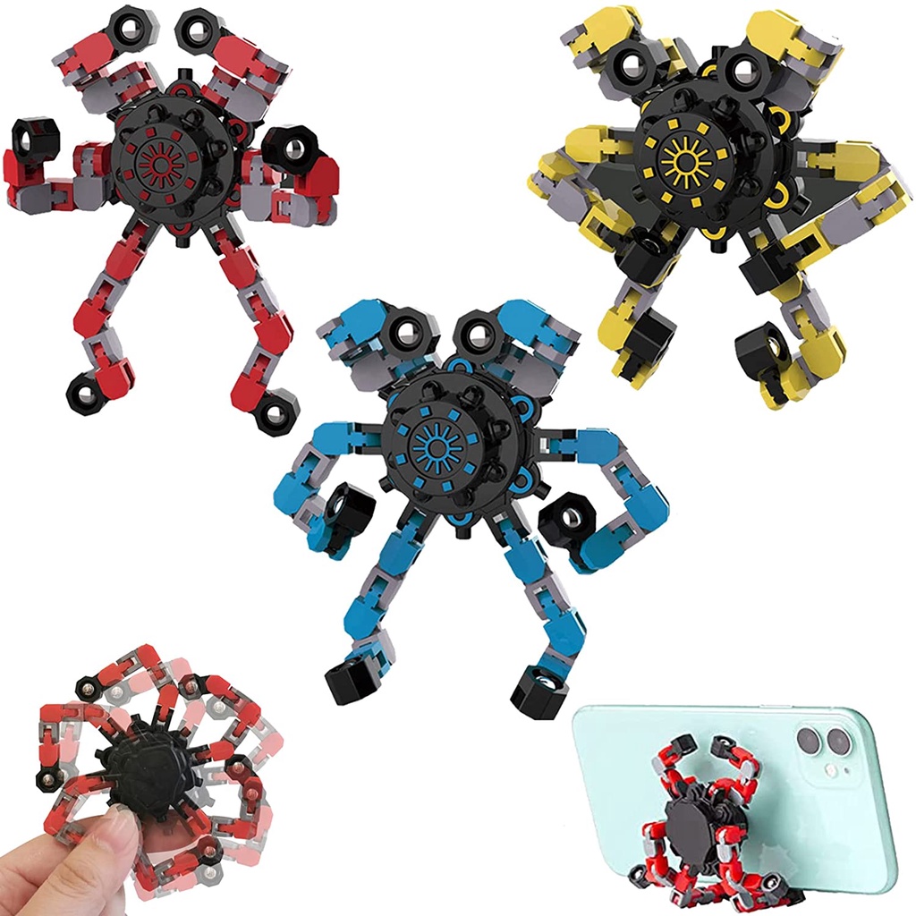 Transformable Chain Robot Toy DIY Deformation Robot Mechanical Spinners ...