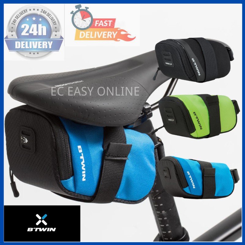 BTWIN 500 Bike Saddle Bag M 0.6L Waterproof Seatpost Storage Pouch Cycling Tail Rear Bag Shopee Singapore