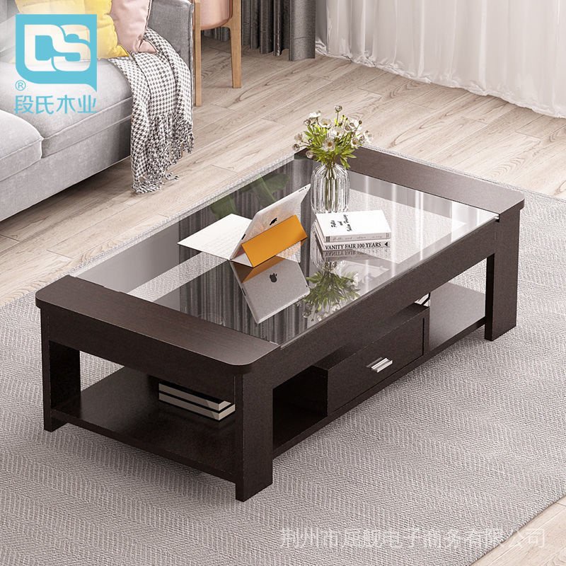 Picture of Coffee Table Household Living Room Simple Modern Tempered Glass Small ...