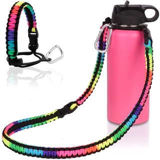 Wongeto Handle Compatible with Hydro Flask Standard Mouth Water Bottle -  Paracord Handle with Safety Ring Holder for 12 oz, 18oz, 21 oz, 24 oz Water