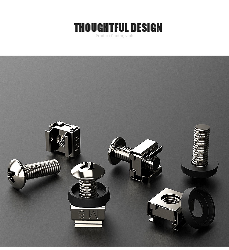 AMPCOM M6 x 16mm Rack Mount Cage Nuts, Screws And Washers For Rack ...