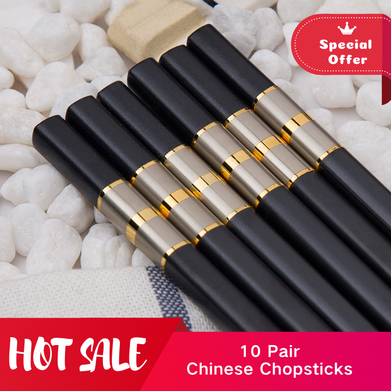 10 pairs Reusable fiberglass chopsticks, chinese style jhapanese