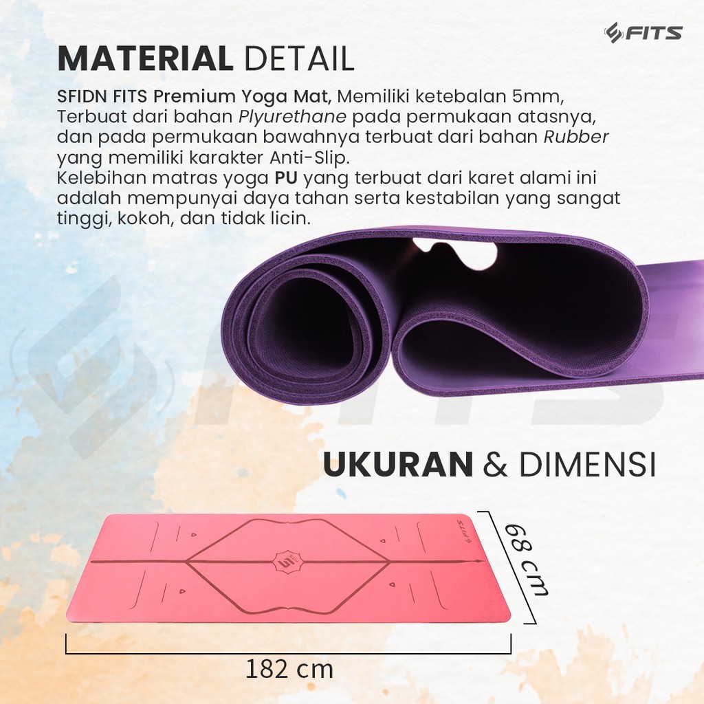 FITS Matras Yoga Senam Premium PU Karet - Gambar 3
