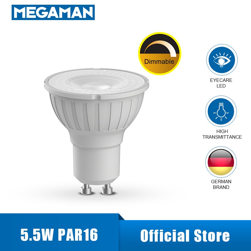 MEGAMAN DIMMABLE PAR16 5.5W GU10 500LM (36°) SPOTLIGHT WARM WHITE/COOL ...