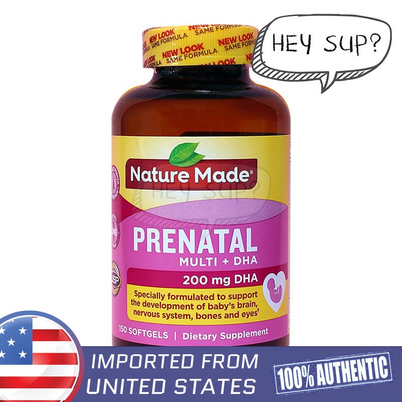 Nature Made Prenatal Multi+DHA (with 200 mg DHA), 150 Softgels Shopee
