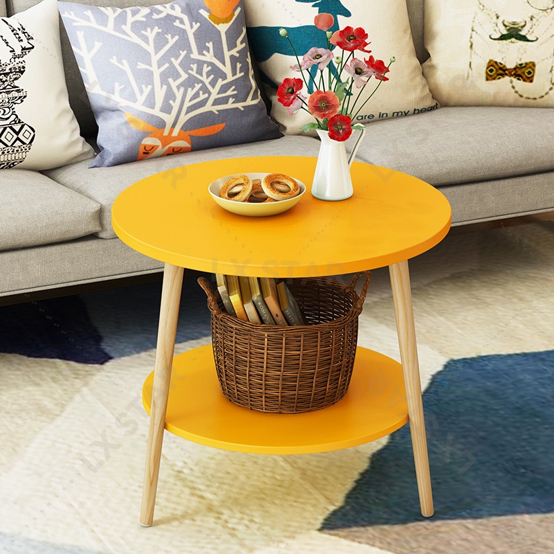 LX Small Table Coffee Round Nordic Simple Modern Bedroom Bedside Tea ...