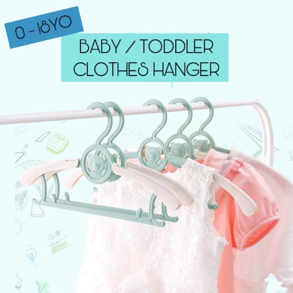 5pcs Household Baby Clothes Hangers, Adjustable, Space-saving